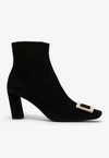 ROGER VIVIER BELLE VIVIER 75 ANKLE BOOTS IN SUEDE