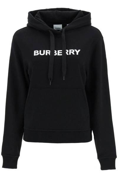 Burberry Poulter Hoodie With Logo Print Women In Black