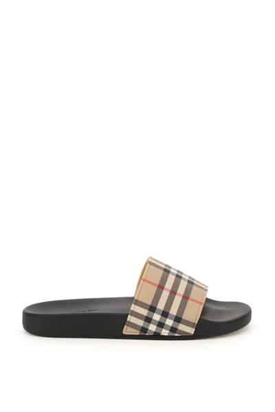 Burberry Tartan Slides Women In Multicolor