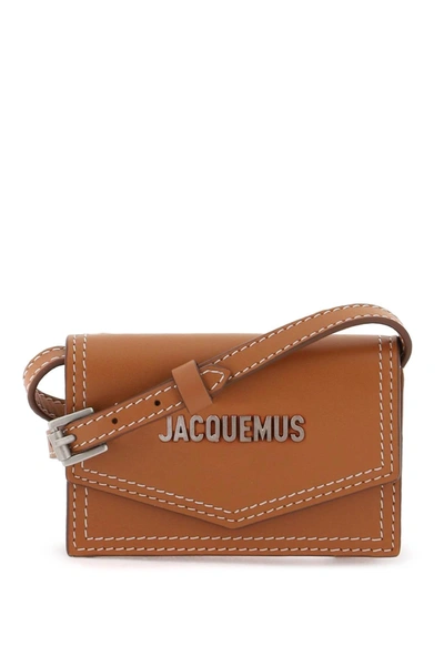 Jacquemus 'le Porte Azur' Crossbody Cardholder Men In Brown