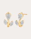 SARA WEINSTOCK WOMEN'S LIERRE DIAMOND PEAR MARQUISE CLUSTER HUGGIE EARRINGS