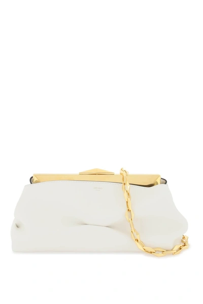 Jimmy Choo Leather Diamond Frame Clutch Women In White