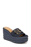 Sarto By Franco Sarto Torino Wedge Platform Slide Sandal In Denim