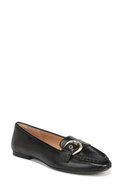 Naturalizer Lola 2 Slip-on Buckle Flats In Black Leather