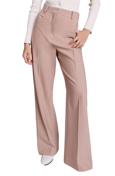 Maje Womens Naturels High-rise Wide-leg Stretch-wool Trousers In Beige