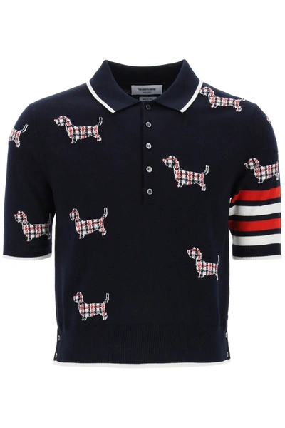 THOM BROWNE THOM BROWNE HECTOR KNITTED POLO SHIRT MEN