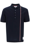 THOM BROWNE THOM BROWNE POLO SHIRT WITH TRICOLOR INTARSIA MEN