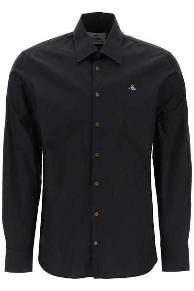Vivienne Westwood Ghost Shirt With Orb Embroidery Men In Black