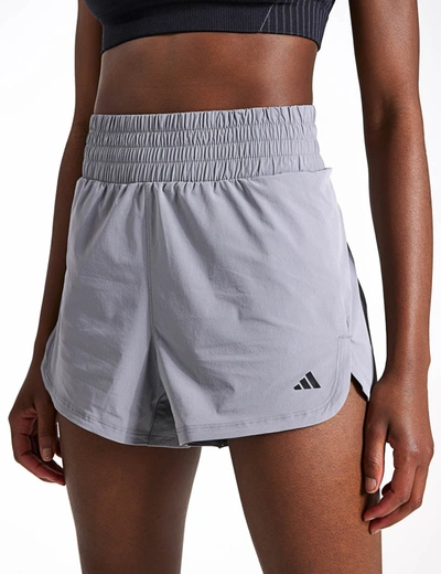 Adidas Originals Adidas Pacer Stretch-woven Zipper Pocket Lux Shorts In Grey