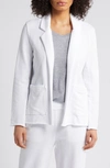 Eileen Fisher Petite Open-front Cotton Ponte Blazer In White