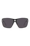 Givenchy 4g Metal Alloy Shield Sunglasses In Shiny Palladium/smoke