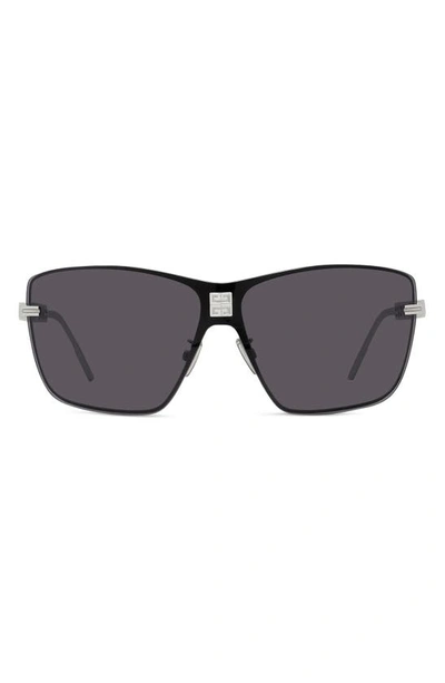 Givenchy 4g Metal Alloy Shield Sunglasses In Shiny Palladium