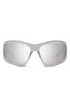 Givenchy Giv Cut Acetate Wrap Sunglasses In Crystal Smoke Mir
