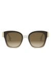 Fendi First Acetate Cat-eye Sunglasses In Ivory Gradient Brown