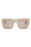 Fendi Baguette Acetate Round Sunglasses In Shiny Beige / Brown