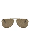 Fendi The  Sky 61mm Pilot Sunglasses In Gold / Brown Mirror