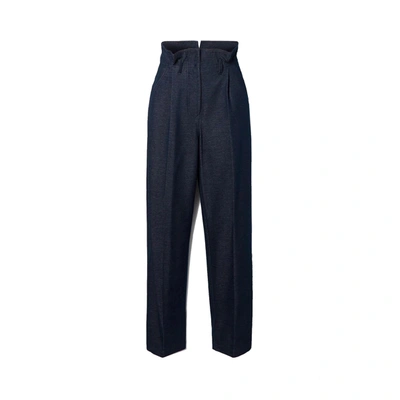 Max Mara Bozen Cotton Trousers In Blue