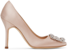Manolo Blahnik Hangisi 105mm Satin High-heel Pumps In Pink