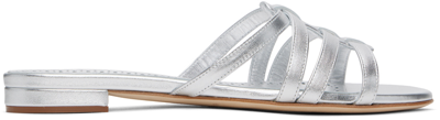 MANOLO BLAHNIK SILVER RIRAN SANDALS