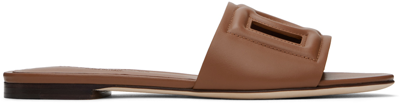 Dolce & Gabbana Brown 'dg' Flat Sandals In 81236 Brown
