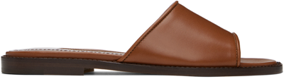 MANOLO BLAHNIK BROWN SAFINANU SANDALS