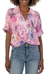 KUT FROM THE KLOTH KUT FROM THE KLOTH REBEL FLORAL TWIST FRONT TOP