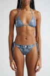 Acne Studios Bedrucktes Bikini-set In Denim Blue