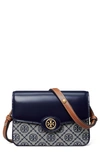 Tory Burch Robinson T Monogram Convertible Shoulder Bag In Tory Navy