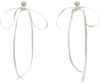 SIMONE ROCHA WHITE BOW RIBBON STUD EARRINGS