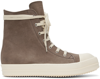 RICK OWENS GRAY WAXY NUBUCK SNEAKERS