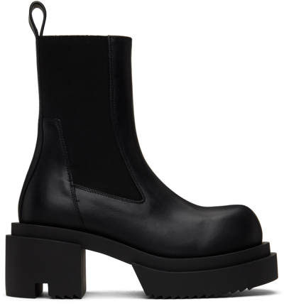 Rick Owens Beatle Bogun Leather Boots In Black