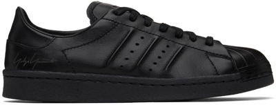 Y-3 Black Superstar Sneakers In Black/black/black