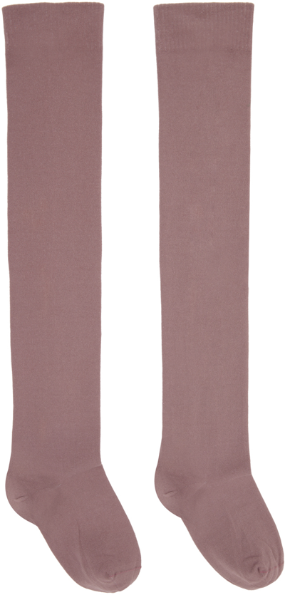 Rick Owens Pink Semi-sheer Socks In 63 Dusty Pink