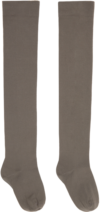 Rick Owens Taupe Semi-sheer Socks In 34 Dust