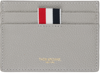 THOM BROWNE GRAY WHALE-APPLIQUÉ PEBBLED CARD HOLDER