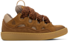 LANVIN TAN LEATHER CURB SNEAKERS
