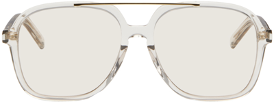 Saint Laurent Grey Sl 545 Glasses In 002 Trans