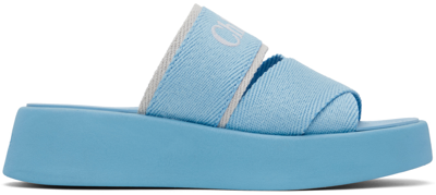 Chloé Mila Logo Slides In 472 Silky Blue