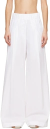 DRIES VAN NOTEN WHITE PLEATED TROUSERS