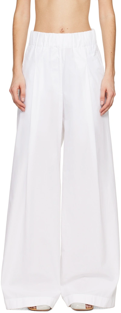 Dries Van Noten White Pleated Trousers In 100 White