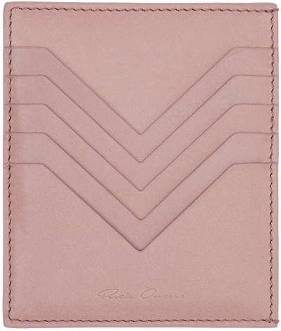 Rick Owens Pink Square Card Holder In 63 Dusty Pink