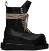 RICK OWENS BLACK LACEUP TURBO CYCLOPS BOOTS