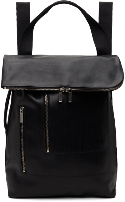 Rick Owens Black Cargo Backpack In 0909 Black/black