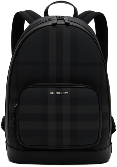 Burberry Men's Rocco Plaid Backpack In Charcoal
