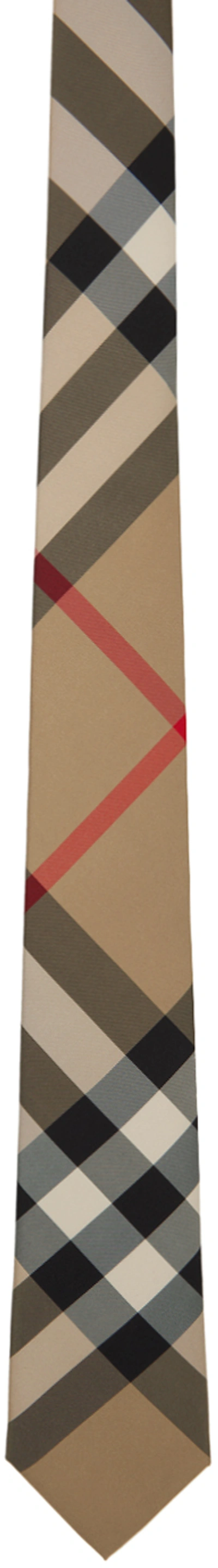 Burberry Beige Checked Tie In Archive Beige