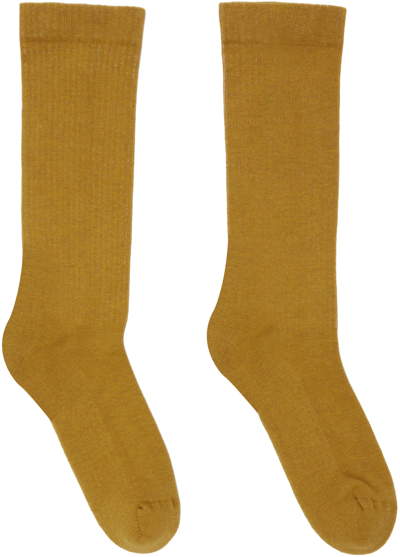 Rick Owens Drkshdw Yellow 'lido' Socks In 4211 Mustard/milk/mi