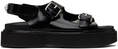 Simone Rocha Peral-detail Leather Flatform Sandals In Black