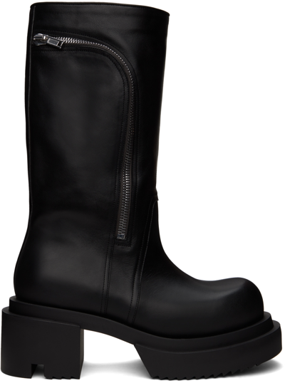 Rick Owens Black Bauhaus Bogun Boots In 09 Black