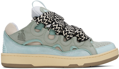 Lanvin Blue Leather Curb Sneakers In 21 Pale Blue