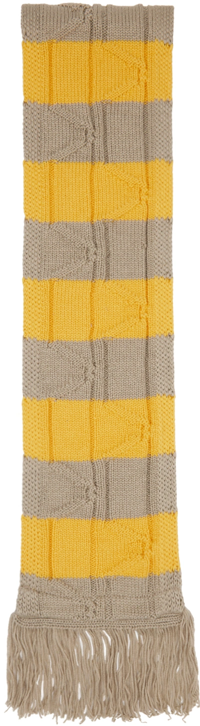 Kiko Kostadinov Beige & Yellow Merli Scarf In Neutrals/yellow